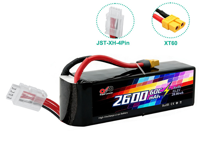 Batterie Pour AolsteCell 11.1V 2600mah 60C XT60 JST-XH 4P